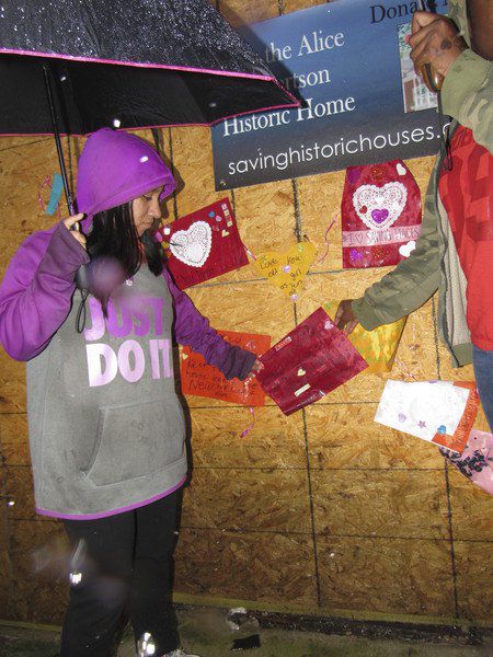 Students "bomb" home with hearts